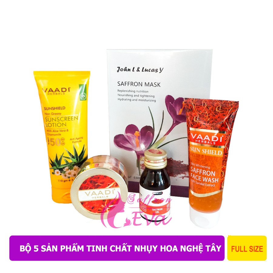 Hộp Nguyên 7 Miếng Mặt Nạ Saffron Mask John L &amp; Lucas Y Nhụy Hoa Nghệ Tây