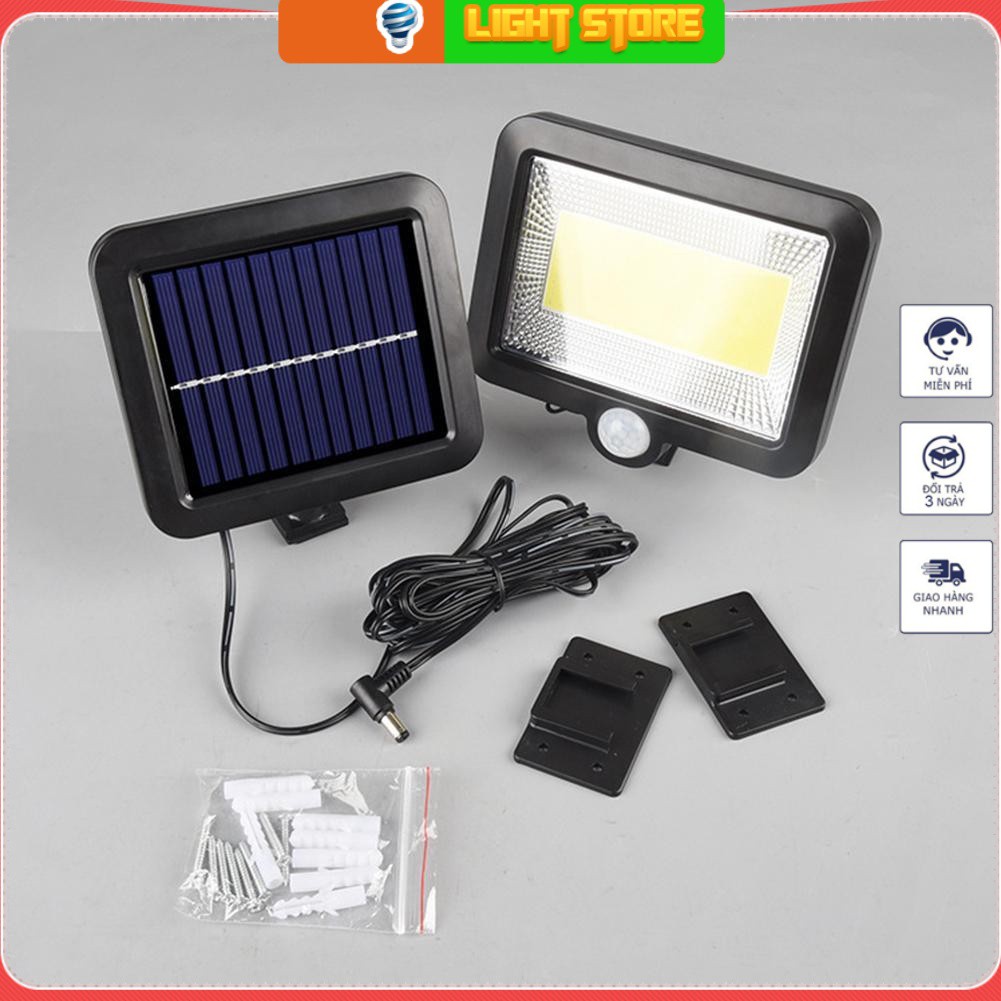 Đèn Led, Đèn Led Năng Lượng Mặt Trời, Pin Tách Rời - Cảm Biến Chuyển Động - 3 Chế Độ Sáng, Thời Gian Chiếu Sáng Từ 3-8h