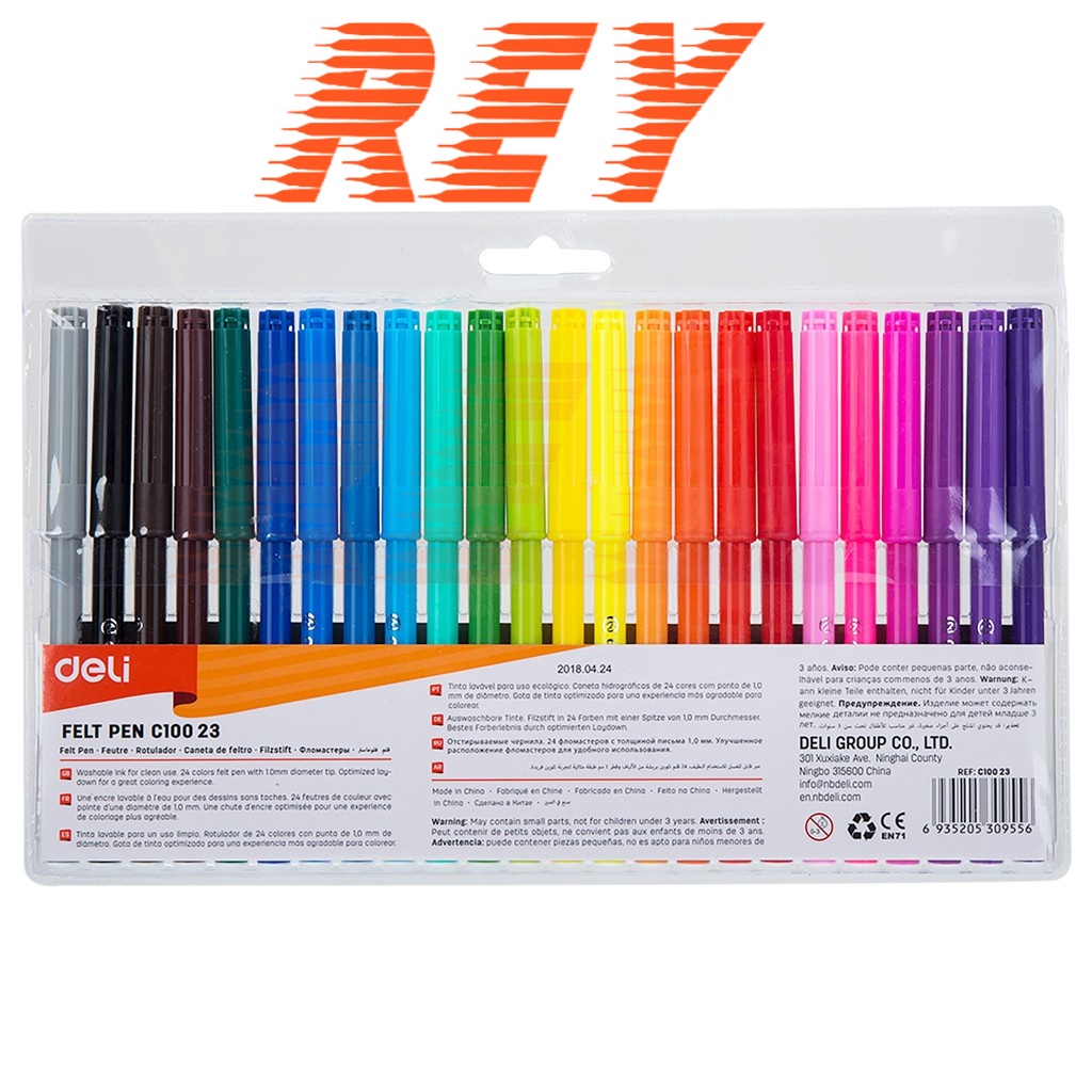 [Giao hỏa tốc] COMBO 2 vỉ bút lông màu Colorun Felt Pen Deli  C10003 - C10013 - C10023