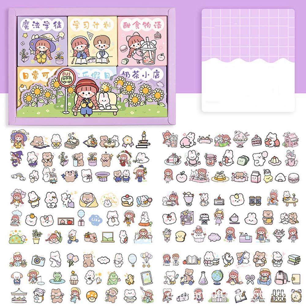 Bộ 300 Miếng Dán Hoạt Hình Dễ Thương Dùng Trang Trí Sổ Tay