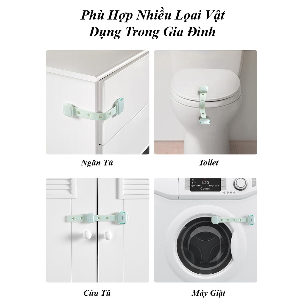 Dây Khóa Cửa Tủ, Tủ Lạnh, Toilet, Ngăn Kéo (Set 2 Cái) - KUB