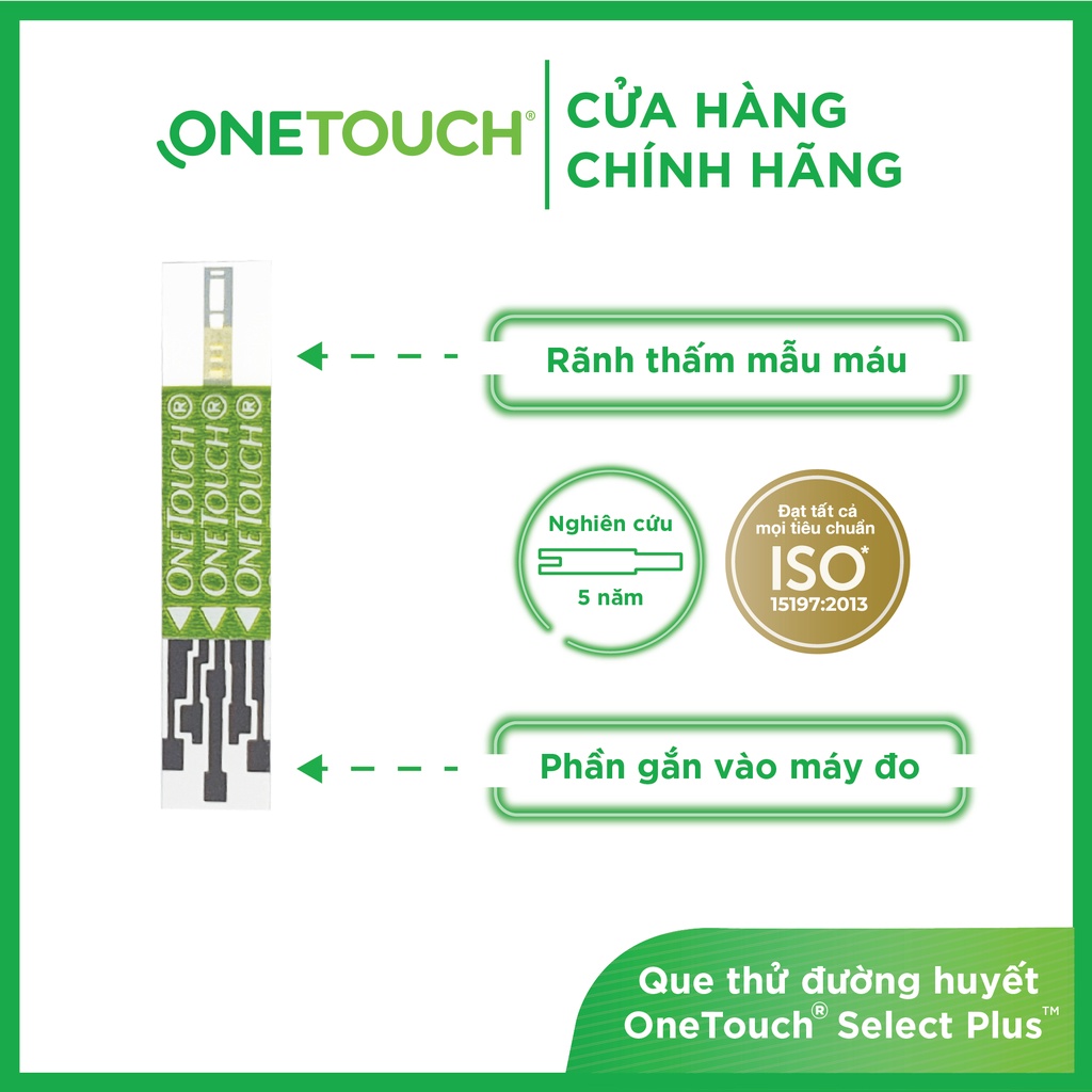 Que thử đường huyết OneTouch Select Plus 25 que/hộp