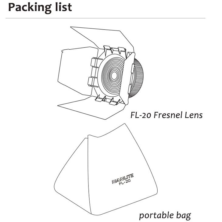 Ống kính NanLite FL-20 cho đèn Forza 300, 500