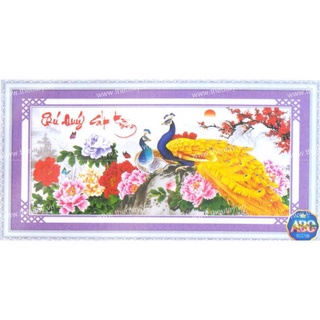 Tranh đín đá phú quý cát tường df327 100x50cm chưa đính