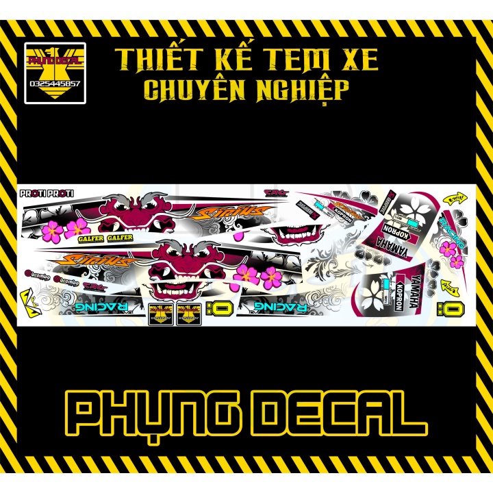 ( Quí khách vui lòng mang ra tiệm cho thợ dán ) Tem sirius đầu lân trắng