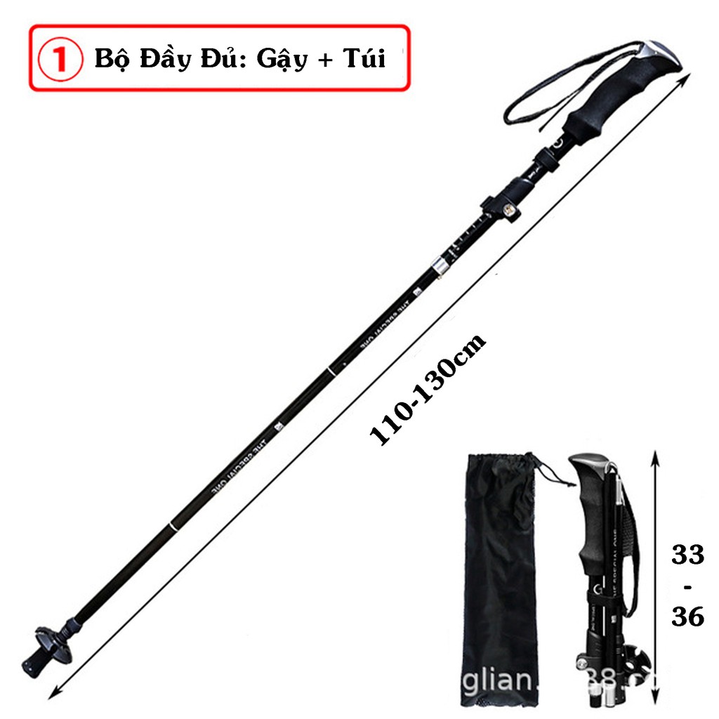 Gậy Leo Núi Gấp Gọn Chỉ Còn 30cm Đi Leo Núi Trekking Gấp Gọn