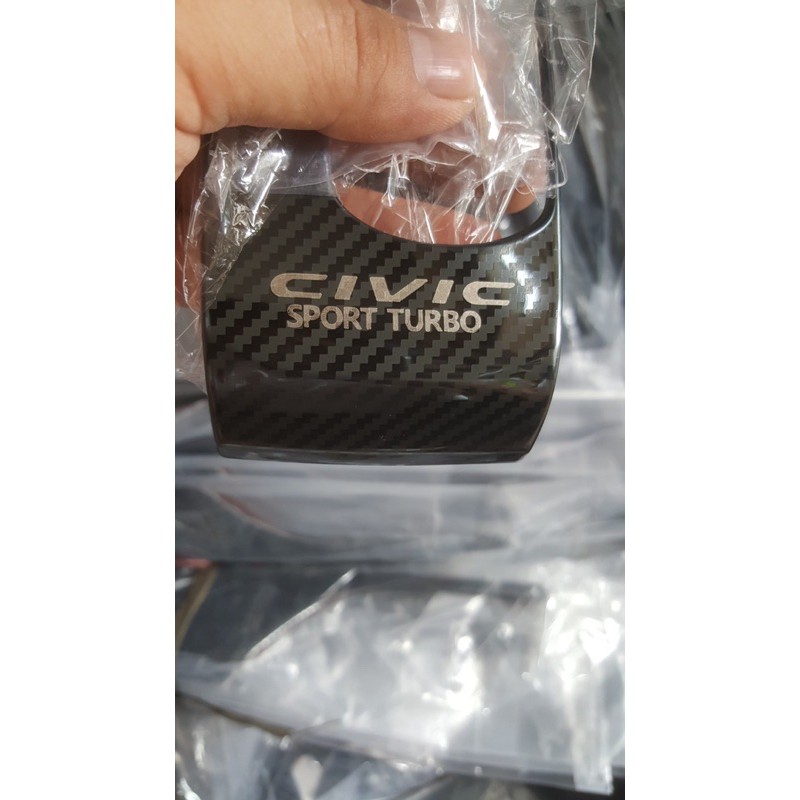 Ốp nội thất Carbon xe Honda Civic 2017 2018 2019 2020 2021 phụ kiện Carbon Kim loại dán hộp số và công tắc kính