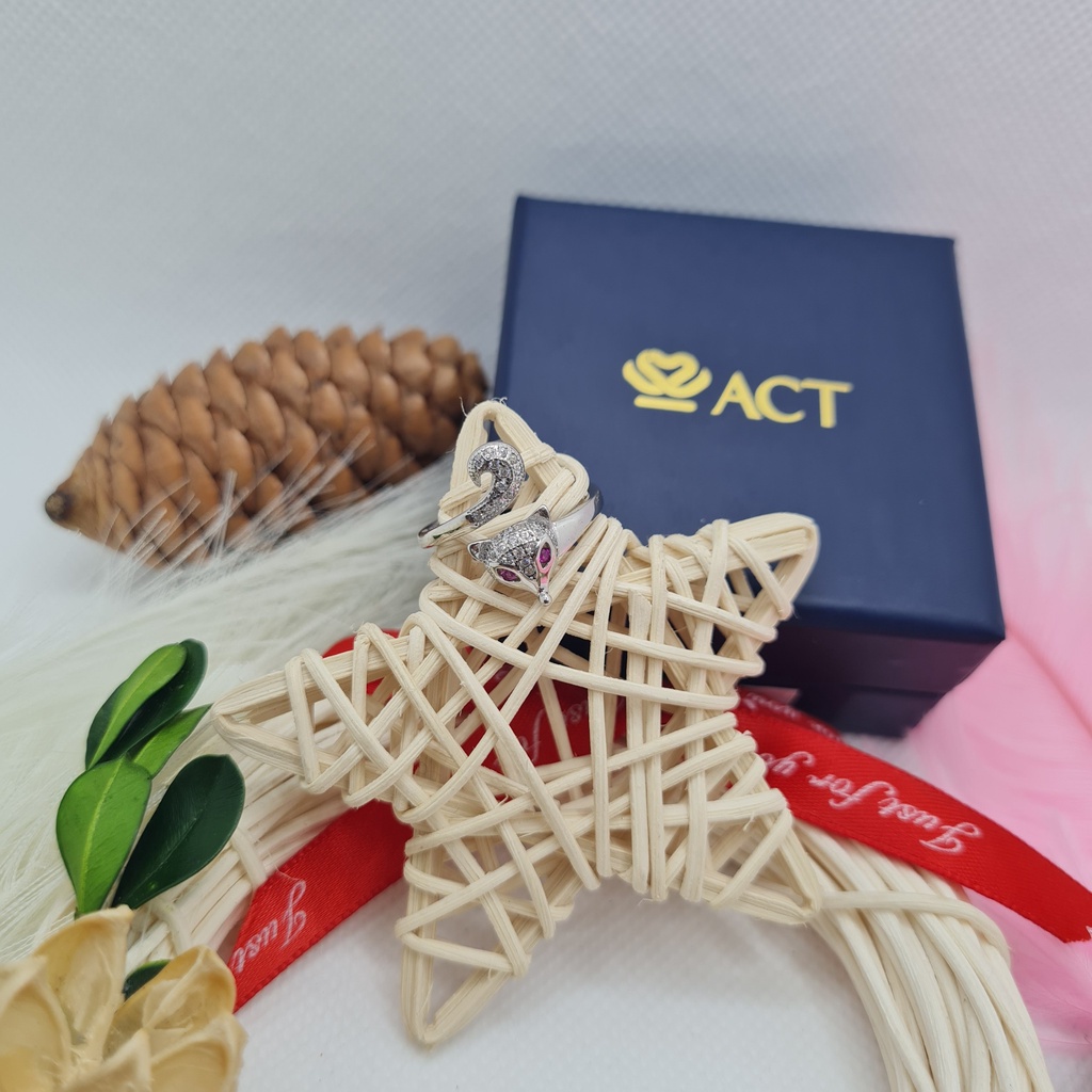 Nhẫn hồ ly mắt hồng mẫu 53 - quà tặng vợ, quà tặng bạn gái, quà 20/10, quà 8/3, quà valentine, quà giáng sinh