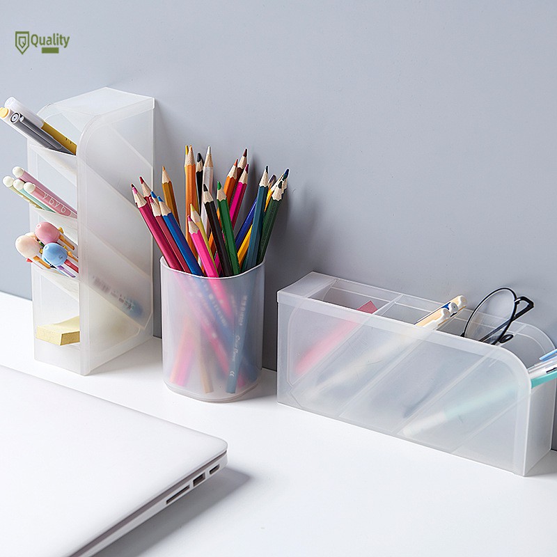 Giá đựng bút nhiều tầng chéo bằng nhựa kích thước 9x5x20.5cm để lên trên bàn làm việc