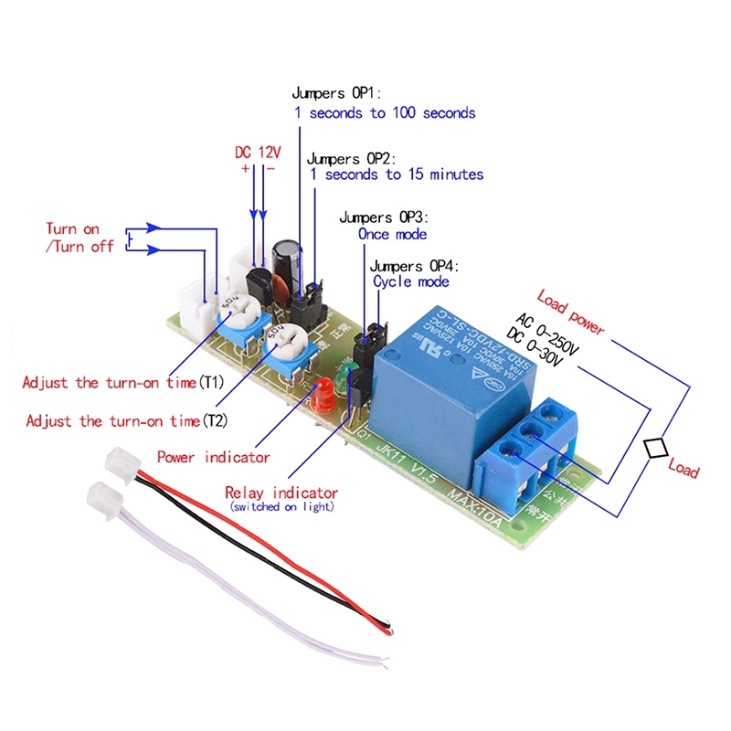 Mô Đun Rơ Le Thời Gian Dc 5V 12V 24V 15 Phút 60 Phút Chuyên Dụng