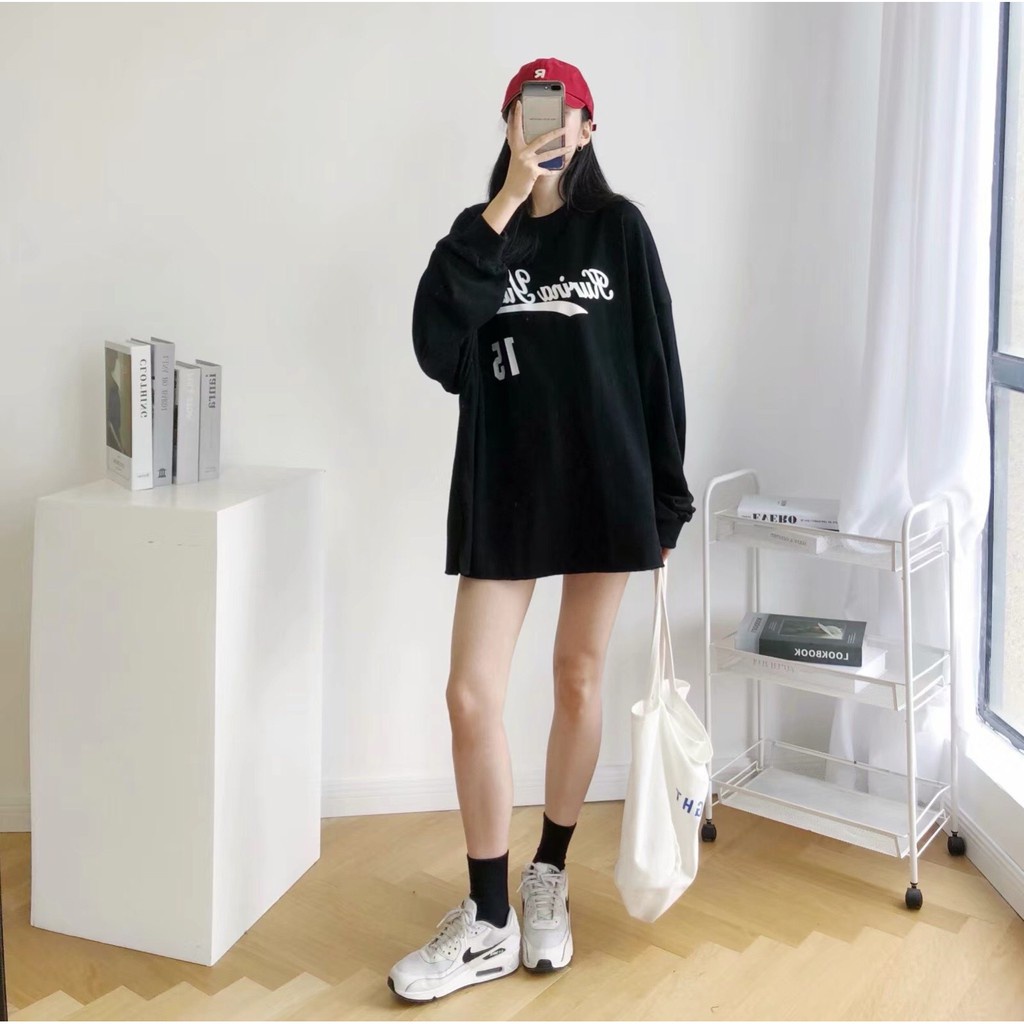 Áo Nỉ In Chữ Yurina Kumai 15 Dáng Rộng Ulzzang :x:SWT NỈ TRƠN YURINA 1983