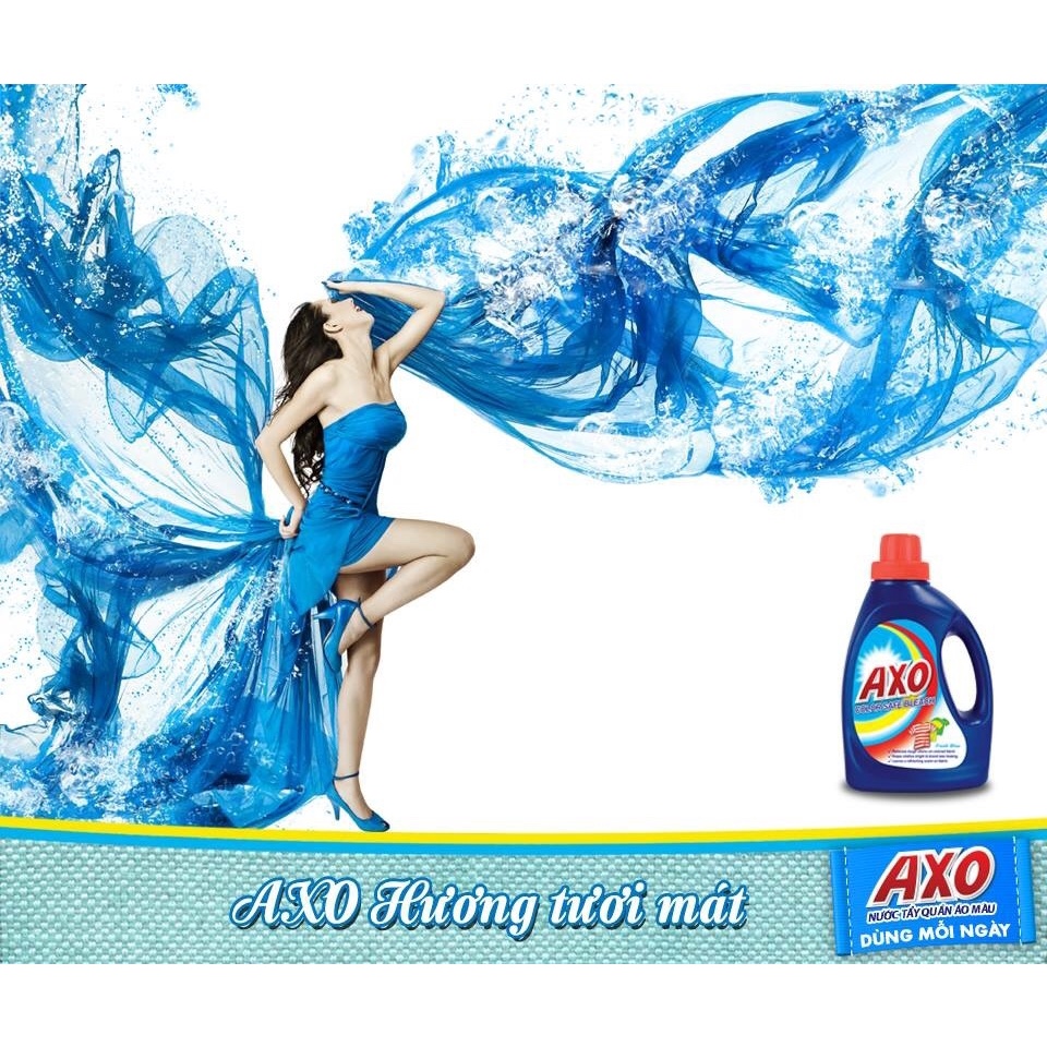 Nước Tẩy Quần Áo Axo Hương Tươi Mát (Xanh) 400ml