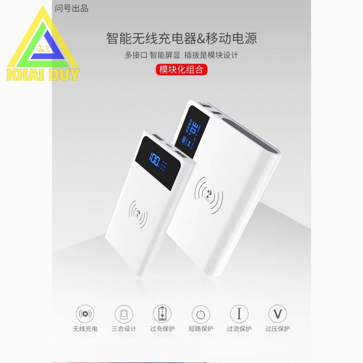 Đế Sạc Không Dây Kiêm Pin Sạc Dự Phòng Siêu Nhanh Chính Hãng Khai Duy YC008 Bảo Hành  1 Năm
