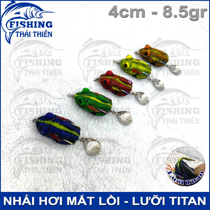 Mồi Giả Câu Cá Lóc Nhái Hơi Mắt Lồi Lưỡi Titan Thái Lan Siêu Nhạy Cá 4cm 8.5gr