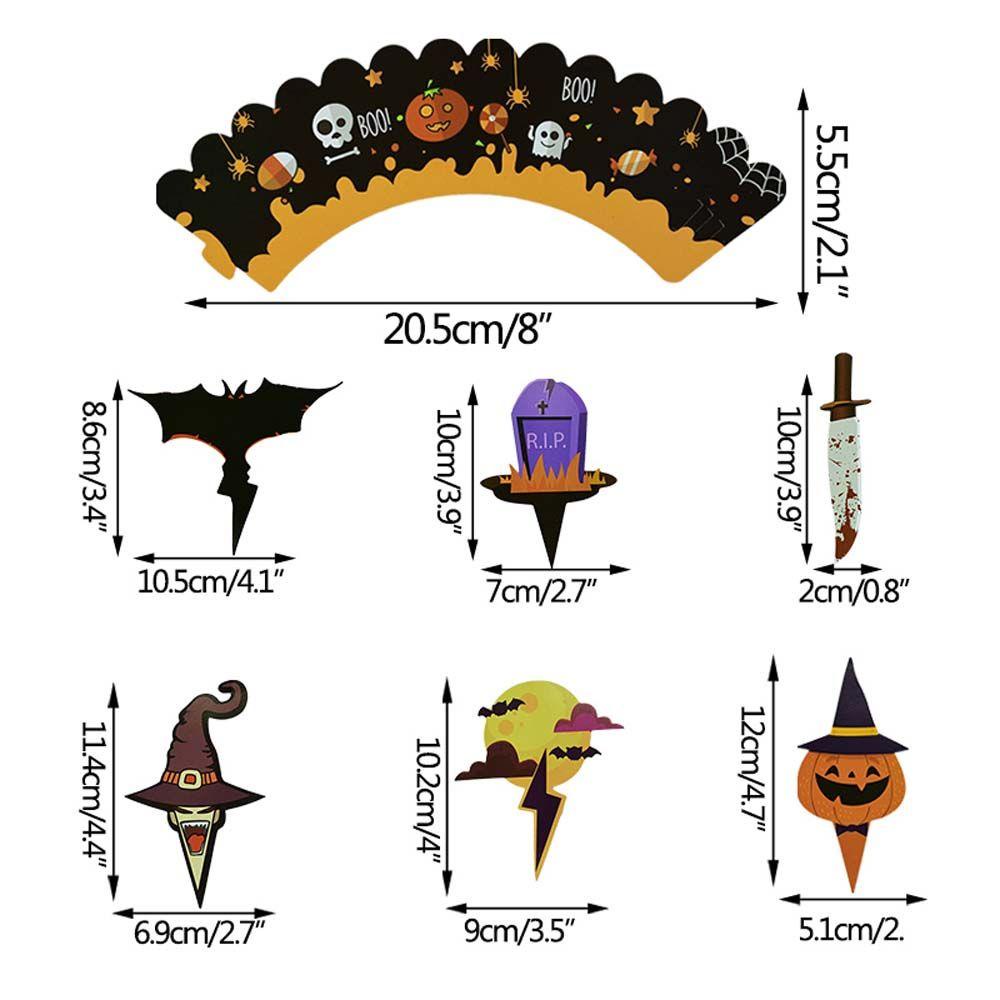 Khay Đựng Bánh Cupcake Hình Phù Thủy Trang Trí Halloween