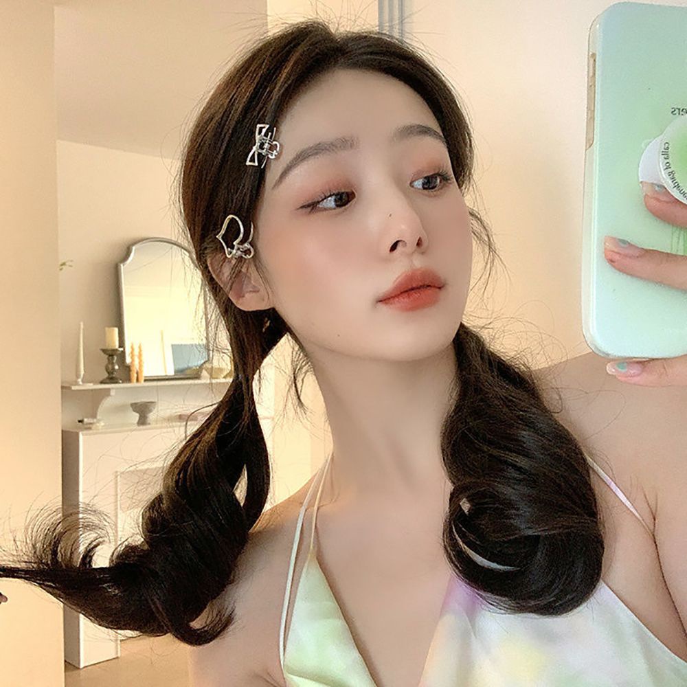 Kẹp tóc càng cua hình trái tim nhỏ dễ thương bằng kim loại phong cách Hàn Quốc cho nữ