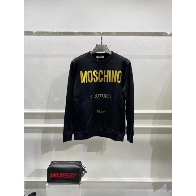 Áo Thu đông Nam Nữ Cổ Tròn Dài Tay - Chất Liệu Nỉ Bóng In Chữ MOSCHINO - TD15 ་