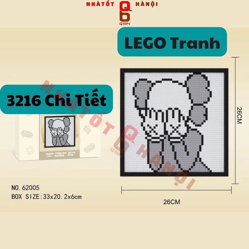 Tranh lego xếp hình mario nhân vật kích thước lớn 29.29cm trang trí bàn cực chill có nhiều mẫu Tranh lego