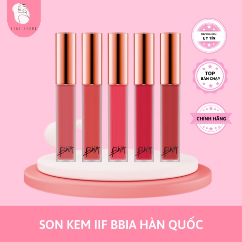 Son kem lì BBia Last Velvet Lip Tint Hàn Quốc chính hãng. son lì bền màu lâu trôi