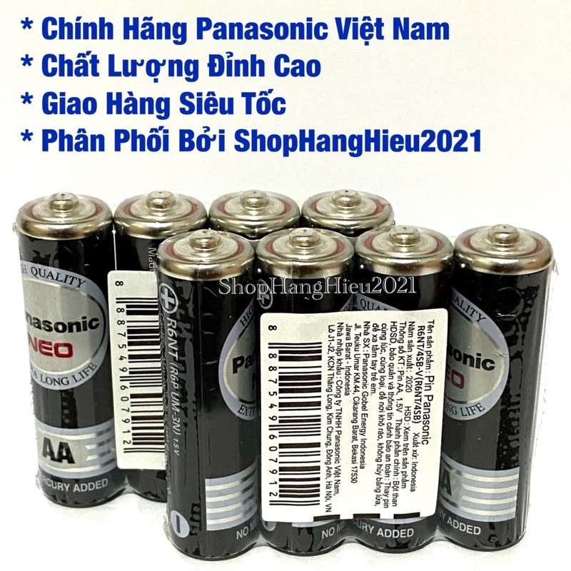 Vỉ 4 Viên Pin AA Panasonic Neo Extra Heavy Duty Chính Hãng Made in Indonesia