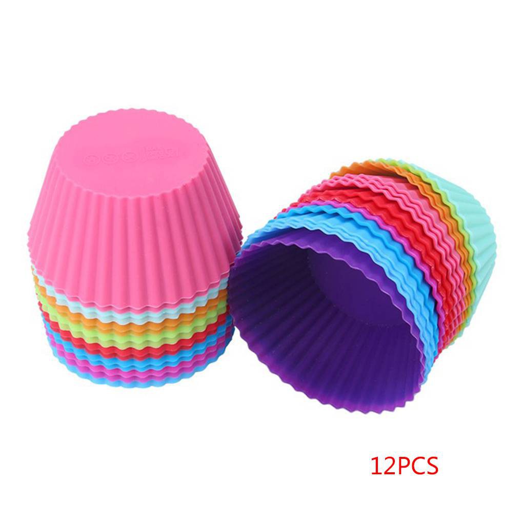 Set 12 Cốc Silicon Làm Bánh Cupcake Tiện Lợi