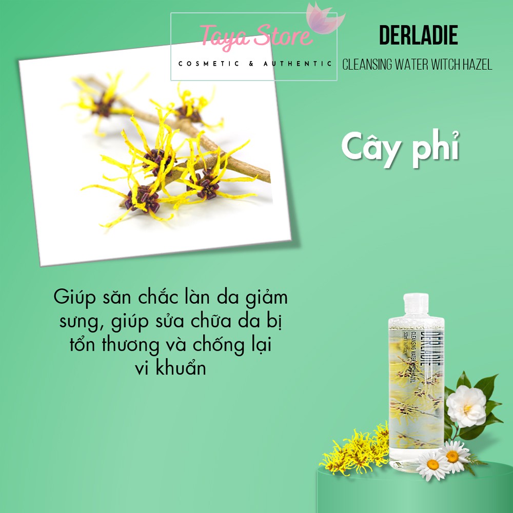 Nước tẩy trang Derladie Cleansing Water Witch Hazel Hàn Quốc 500ml