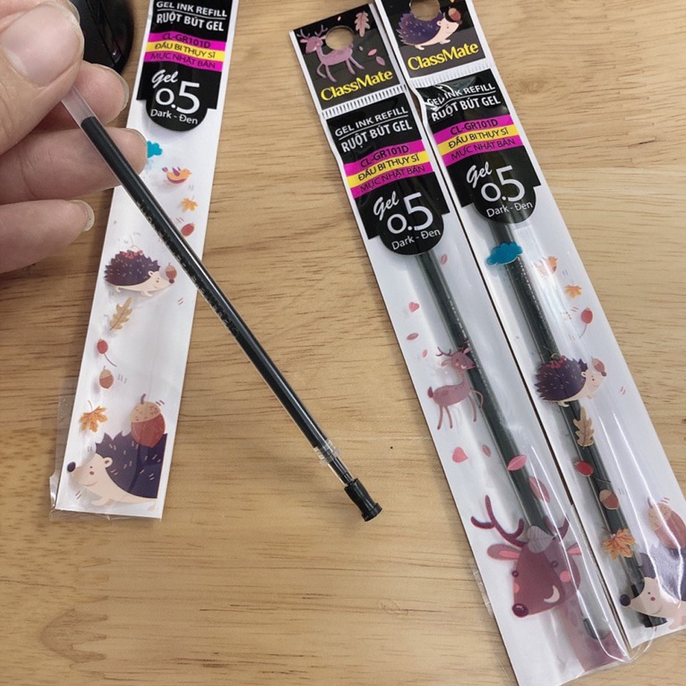 Hộp 20 Pcs Ruột Bút Gel Ngòi 0.5 Hải Hà Class Mate GR101 Đầu Bi Thụy Sĩ Mực Nhật Bản Không Thấm Nước Đồ Dùng Học Sinh