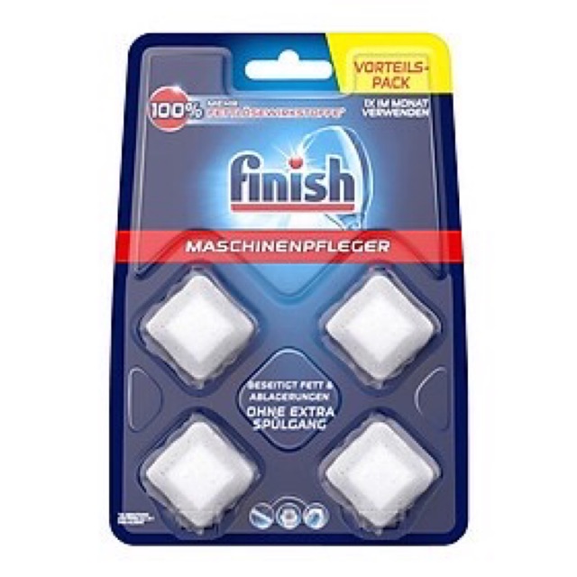Viên vệ sinh máy rửa bát Finish vỉ 4 Viên
