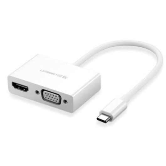 Cáp chuyển đổi USB type C to HDMI/VGA hỗ trợ full HD 3D 4Kx2K chính hãng Ugreen 30843 -dc3794