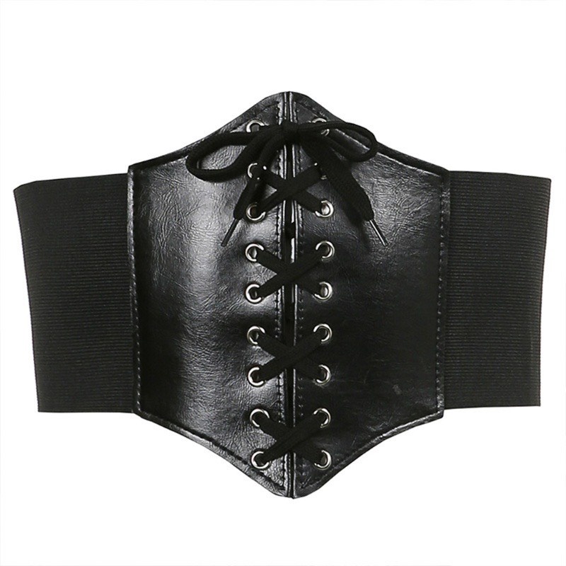 Đai lưng corset đan dây Bingshop chất liệu da pha chun co giãn tốt