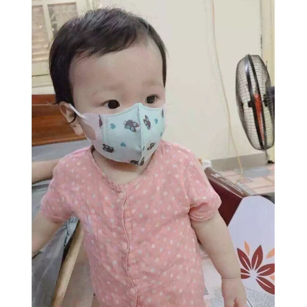 Set 5 Khẩu Trang Chống Bụi 3D Kháng Khuẩn In Nhiều Hình Cho Bé
