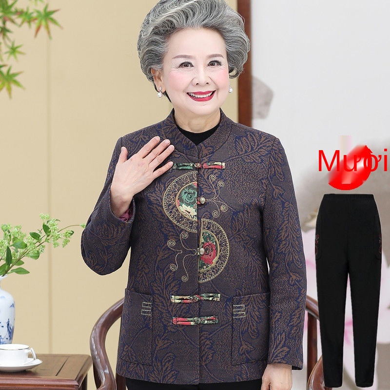 Áo bà ba quần áo xuân thu cho người già