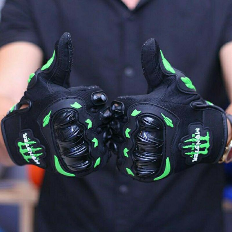 [Free ship] Găng đi xe máy Monter dài ngón. hàng đẹp bảo hộ tốt. bảo vệ bạn trên mọi con đường