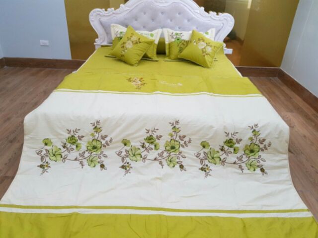 Bộ Chăn Ga Gối  EROSA vải Coton  SaTin.  kt 1m6x2m. 1m8x2m.