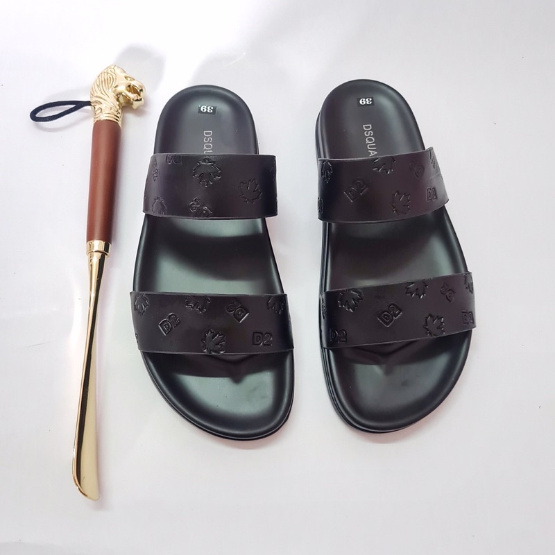 Dép Da Nam Quai Ngang Da Bò Cao Cấp Phong Cách Hà Quốc