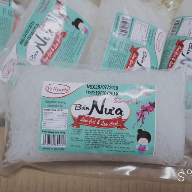 Bún Nưa Vị Nguyên ăn kiêng Keto, Das, Lowcarb, Eatclean - Gói 240 gram