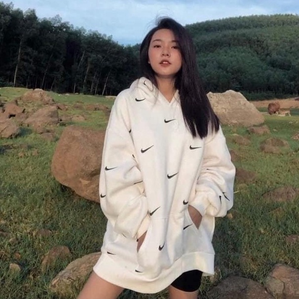 Áo Hoodie Nike Swoosh Thêu Full Vải Nỉ Hàng về Chuẩn Đẹp