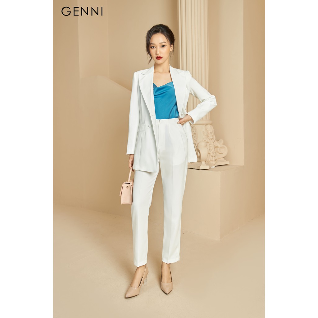 [Mã FAMALLT5 giảm 15% đơn 150k] Áo vest 6 cúc kèm đai GAV004 - Genni