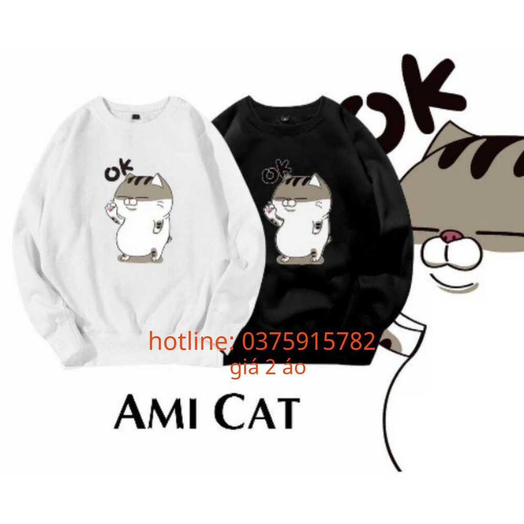 áo đôi thu đông mèo ok ok