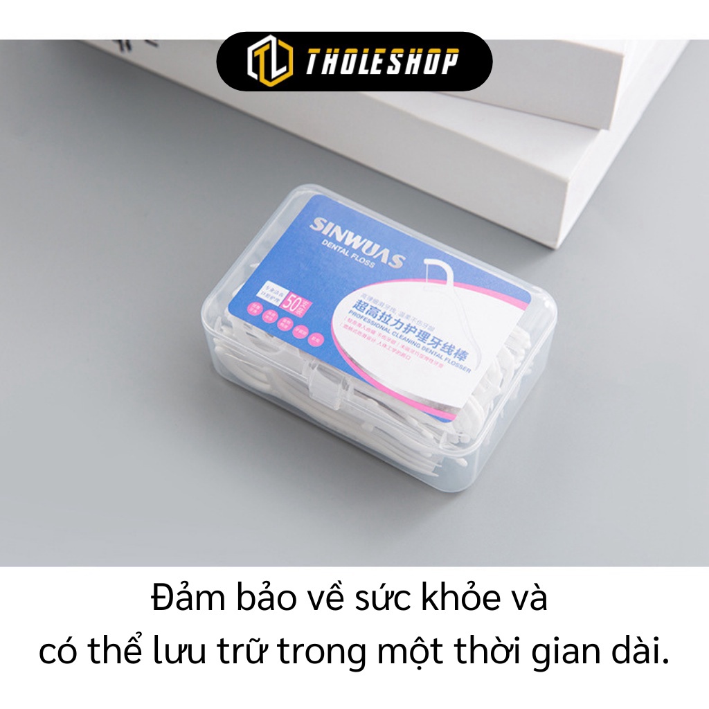 [SGD] Chỉ Nha Khoa - Hộp 50 Que Tăm xỉa Răng Nha Khoa Dùng 1 Lần SinWuas Chuyên Dụng 8557