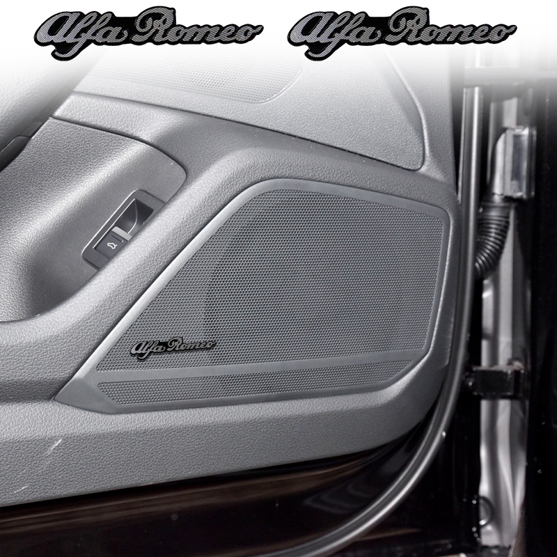 Miếng Dán Nhôm 3D Màu Bạc Trang Trí Loa Xe Hơi Alfa Romeo Giulia Stelvio Giulietta 159 147 156 166