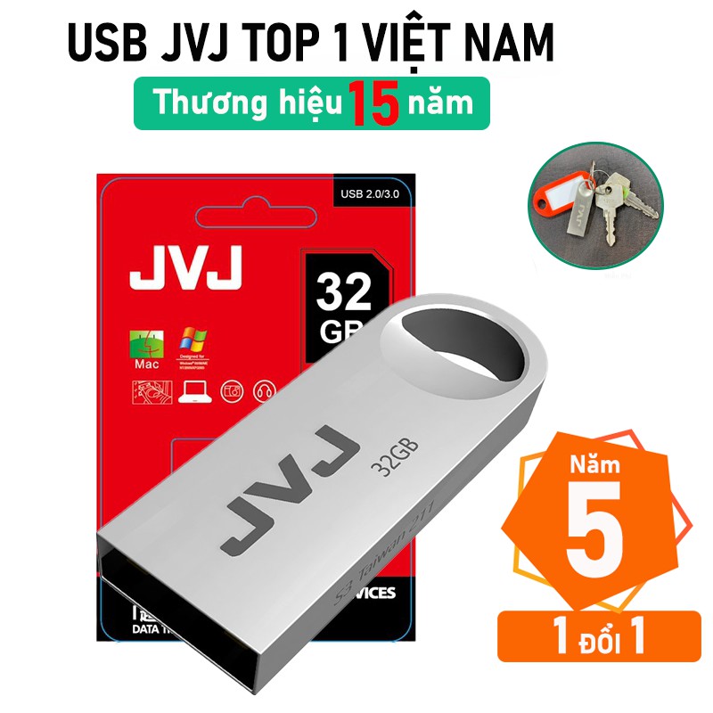 USB 32Gb JVJ S3 siêu nhỏ vỏ kim loại -  tốc độ 25MB/s Vỏ Kim Loại chống nước ổn định Bảo hành 5 năm chính hãng