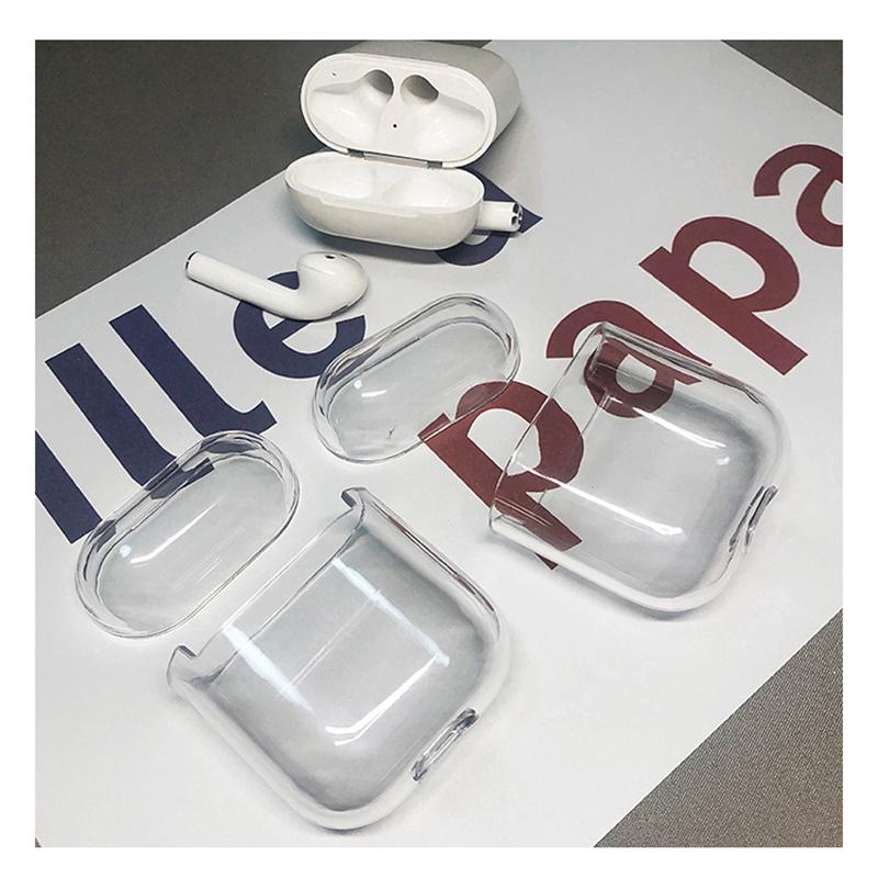 Vỏ bảo vệ hộp sạc tai nghe không dây Apple Airpods bằng PC cứng trong suốt