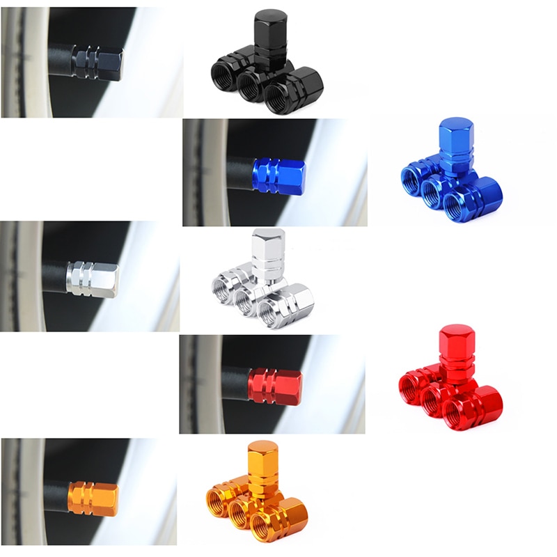 Bộ 4 Nắp Van Bánh Xe Hơi Bằng Nhôm Chống Trộm