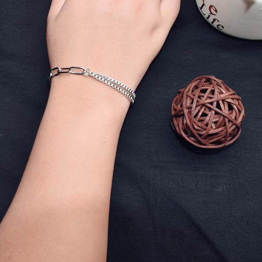 SOMEDAYZL Vòng Tay Hình Trái Tim Phong Cách Punk Cổ Điển Thời Trang Cho Cặp Đôi