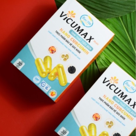 Vicumax Plus Tam thất Tiêu đen Nano Curcumin hộp 30 viên - Tăng sức đề kháng, hồi phục nhanh tổn thương - VIPHV030