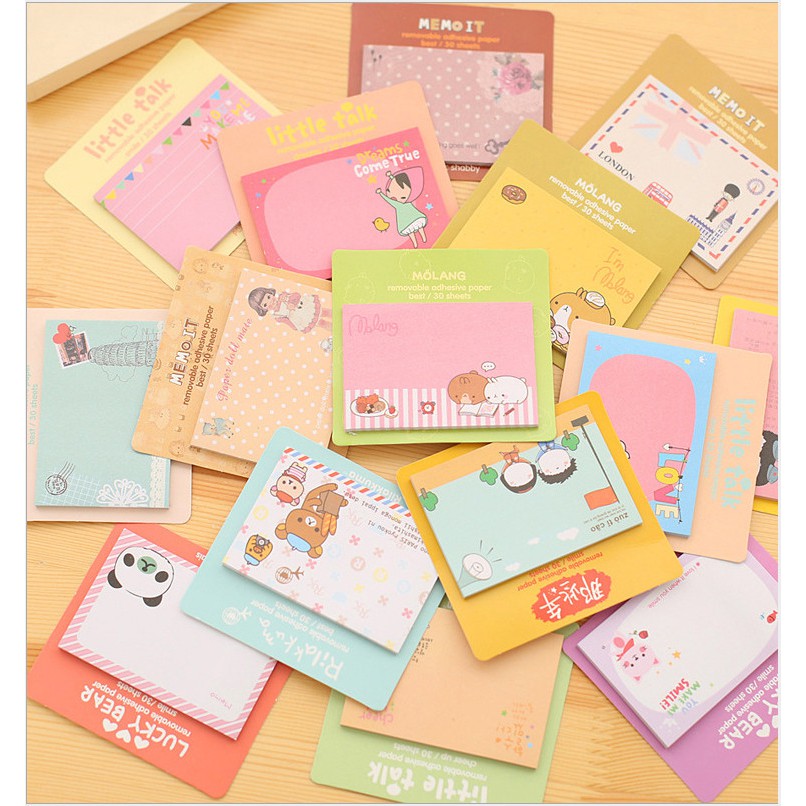 GIẤY NOTE CUTE, GIẤY NHỚ HOẠT HÌNH XINH XẮN NHIỀU MẪU