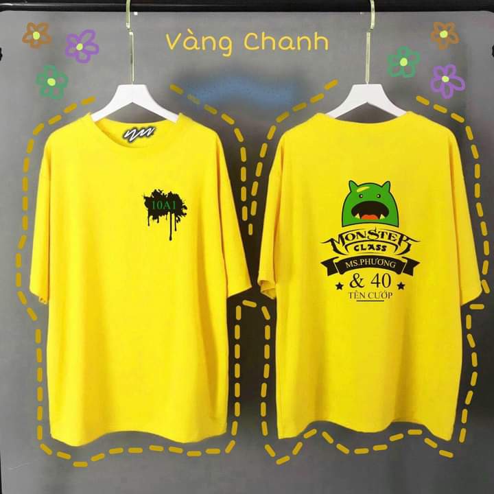 Áo lớp in theo yêu cầu 40 tên cướp , phom rộng hình in sắc nét , chất cotton 45 45