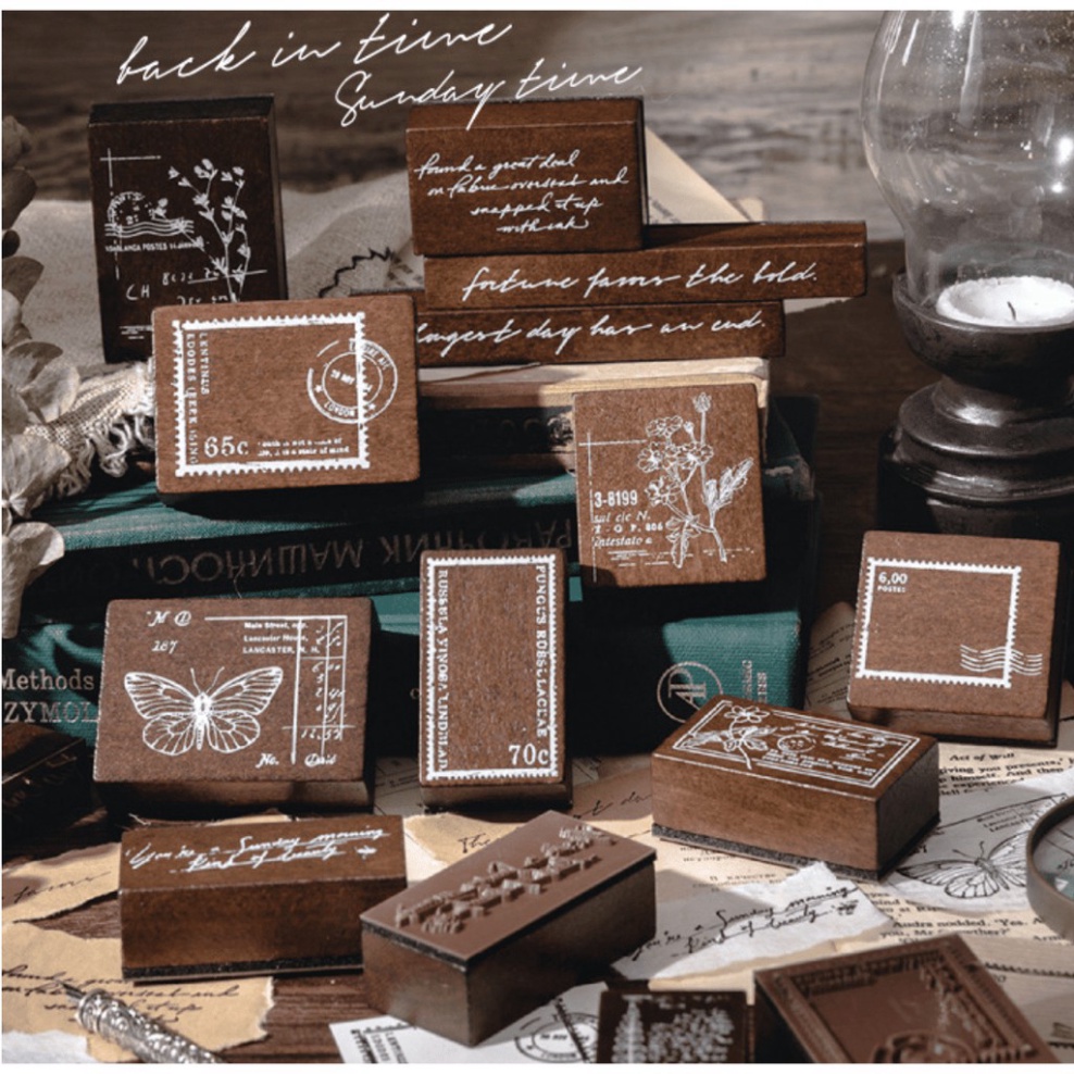 Sâu Nery - SN182 - Con dấu gỗ cổ điển Vintage trang trí sổ tay MO_CARD