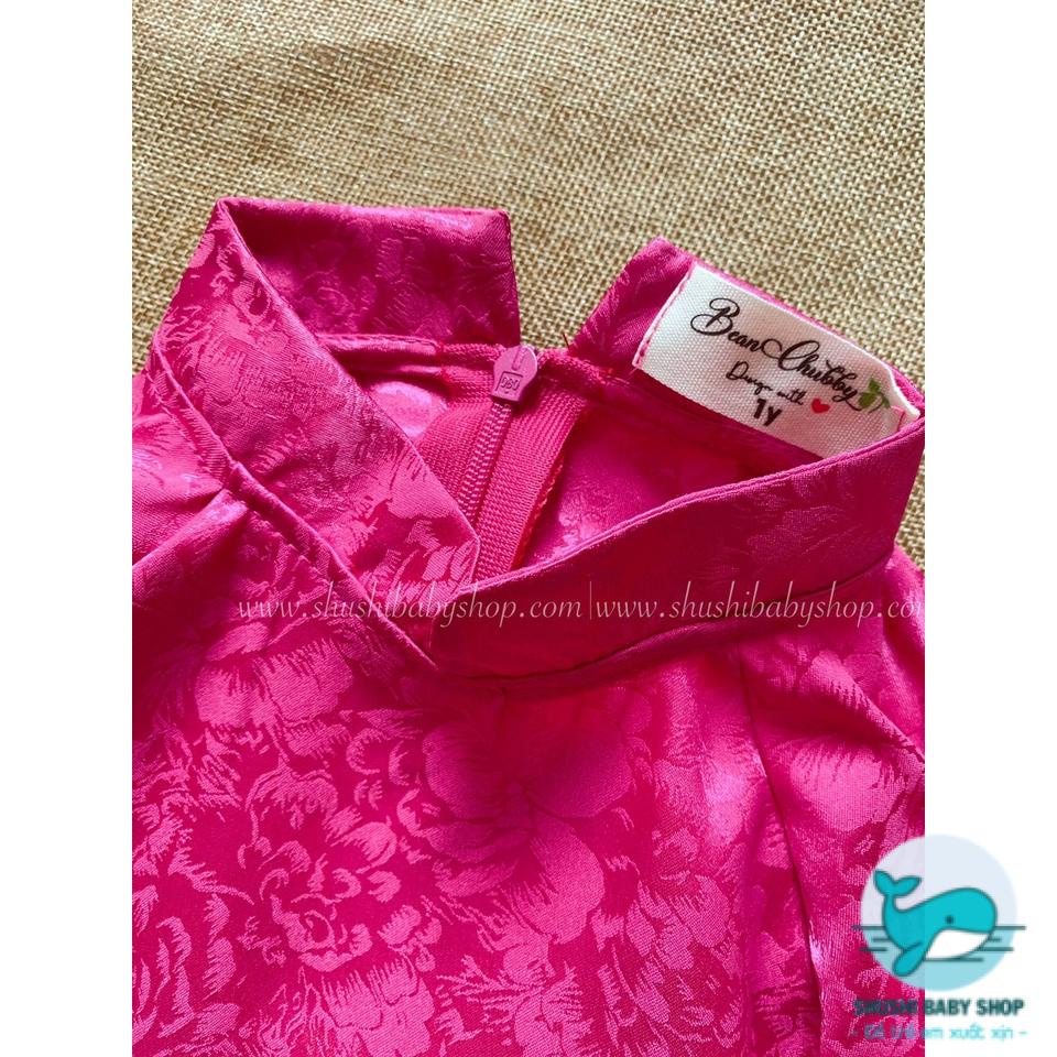 Áo Dài Lụa Truyền Thống Hàng Thiết Kế Cao Cấp Chubby Beans Thêu Tay Tinh Xảo